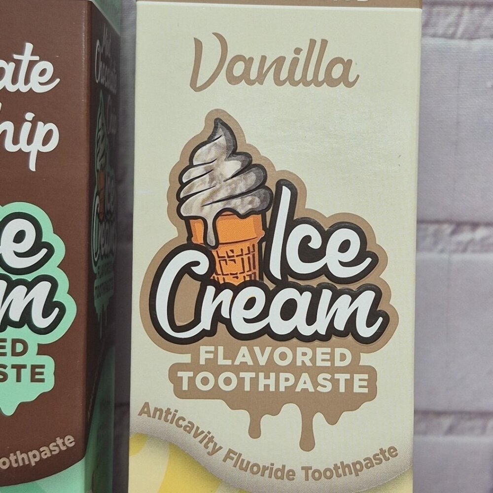 4x Brush Buddies Ice Cream Flavored Toothpaste Cookie Vanilla Mint Chocolate 🍫 - Picture 5 of 11